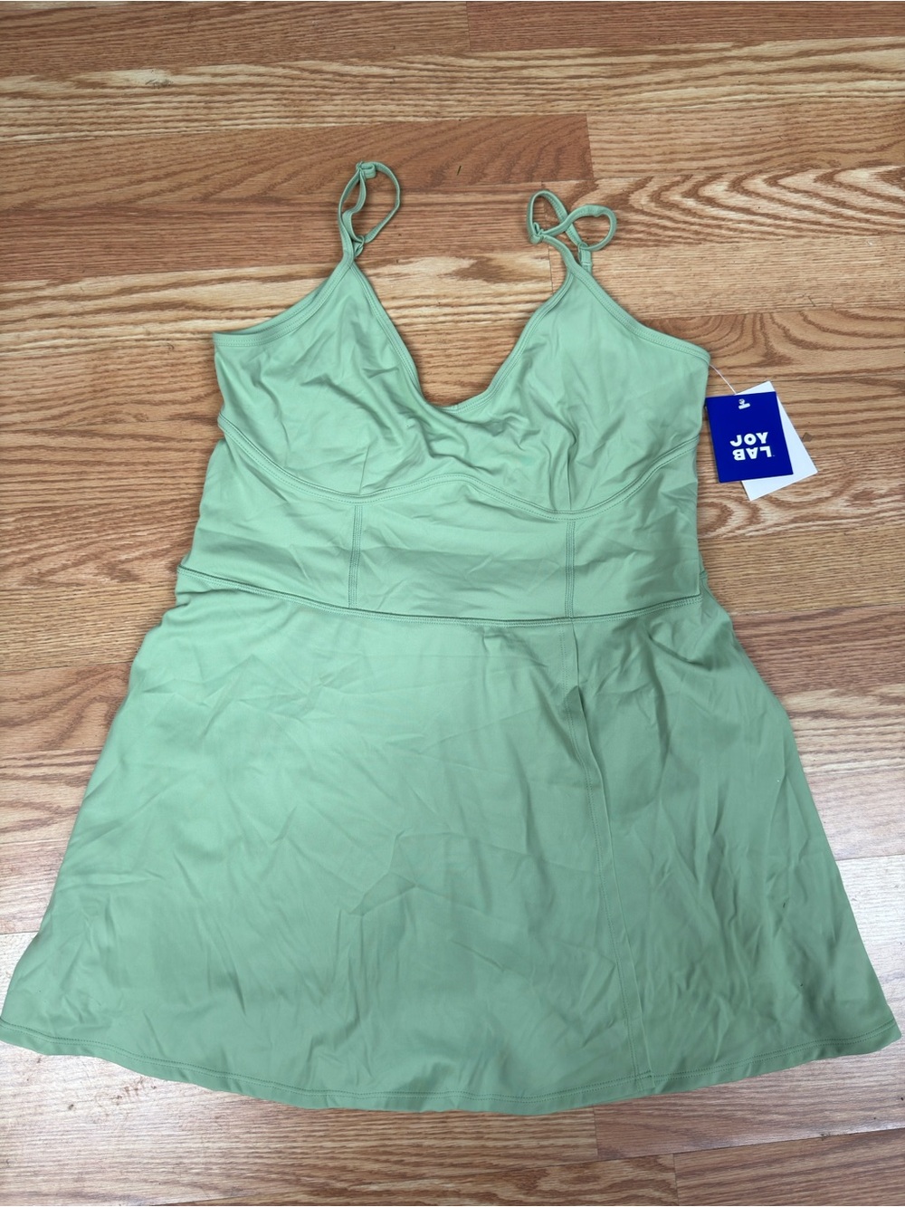 JoyLab Active Dress XXL Green Built In Shorts Pocket Moisture Wicking